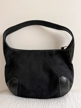 Coach Ergo Black Signature Canvas Shoulder Bag